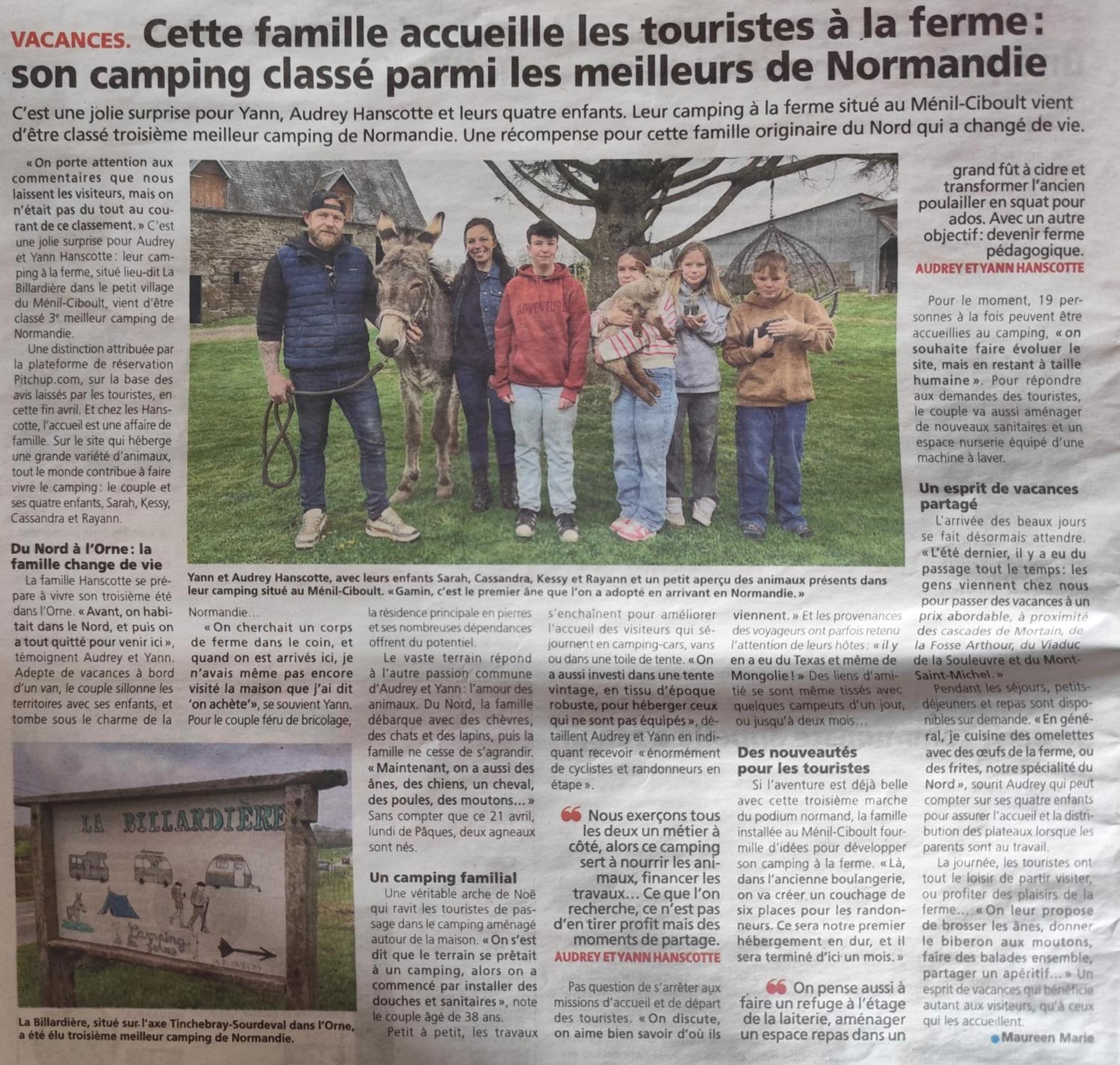 La Billardiere Camping A La Ferme Le Menil-Ciboult Luaran gambar